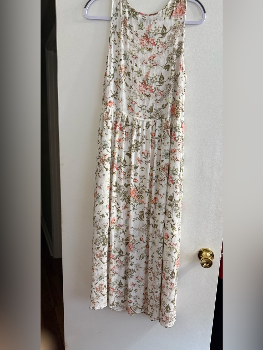 Frye Cream Floral Dress with Pink and Olive Prints - Picture 2 of 3